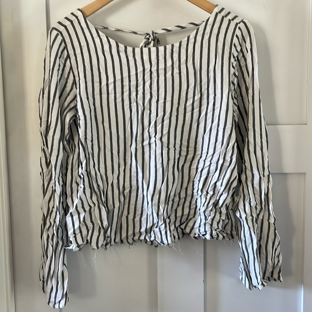 Cloth & Stone striped crop long sleeve